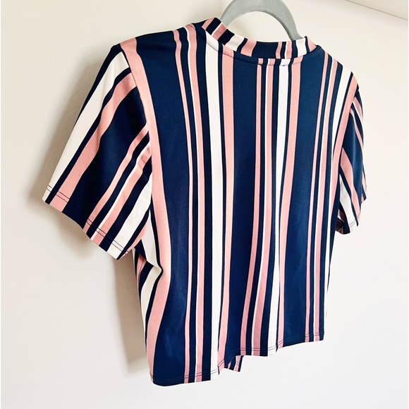 NWOT IRIS Striped Knot Tie Crop Top - Picture 4 of 12